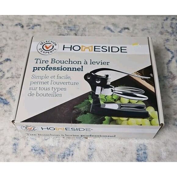 Homeside Professional Lever Action Corkscrew Wine Bottle Opener - Picture 2 of 4